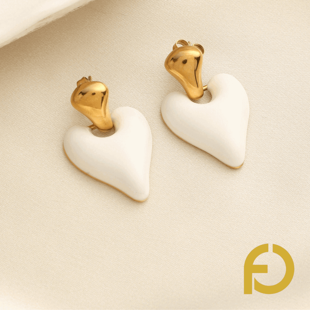 1 (1) (1) Enamel Heart Shaped Studs - Stainless Steel Jewelry in Pakistan - Fostelle
