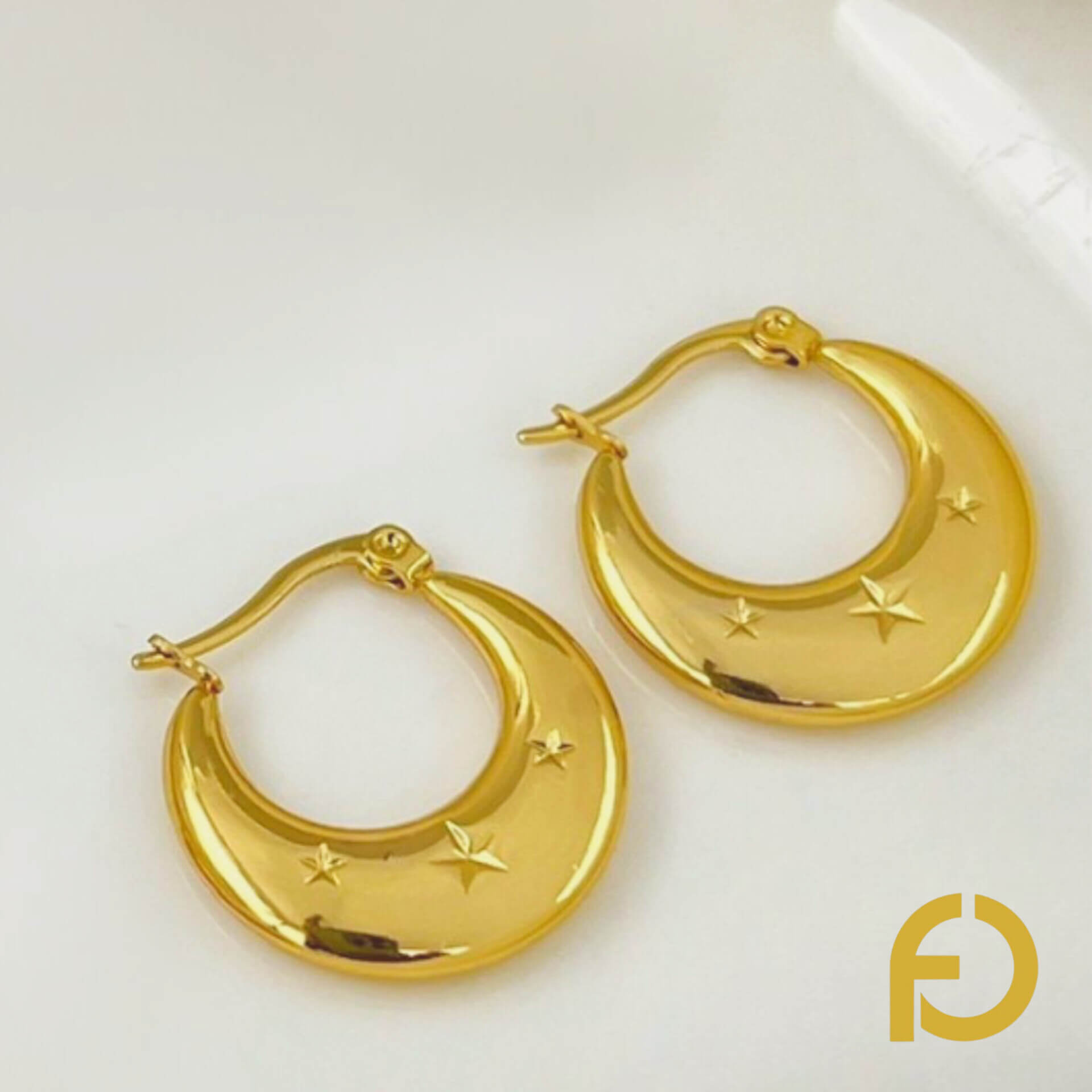 InShot_20241031_220342182 Star Studded Hoops - Stainless Steel Jewelry in Pakistan - Fostelle