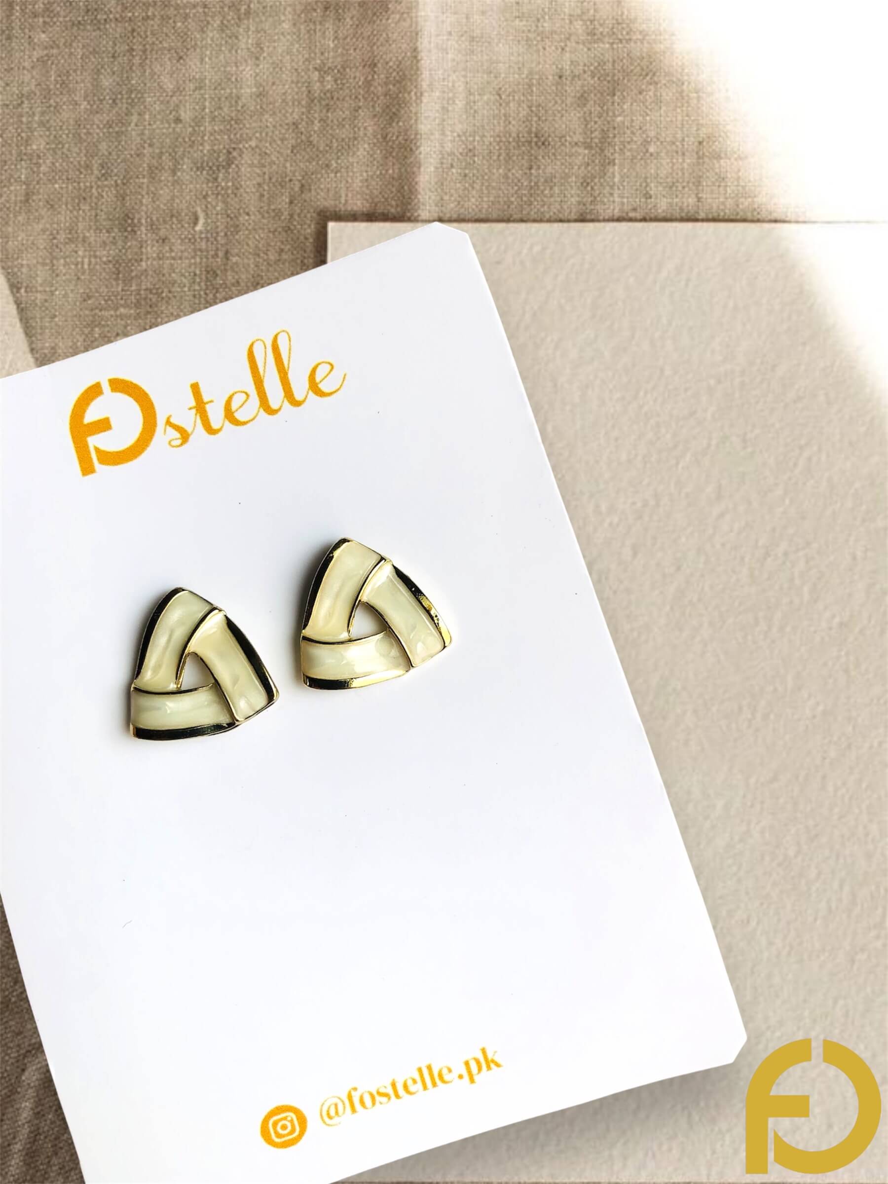 WBFY2887 Geometric Triangle Studs - Stainless Steel Jewelry in Pakistan - Fostelle