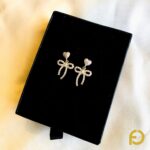 Bow Heart Zircon Studs - Stainless Steel Jewelry in Pakistan - Fostelle Bow Heart Zircon Studs - Stainless Steel Jewelry in Pakistan - Fostelle